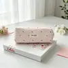 Estuche de lápices de lunares estilo coreano, bolsa de almacenamiento de tela linda y de tono cremoso, elegante y atractiva, perfecta para niñas jóvenes, una bolsa de lona de mano