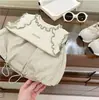 Conjunto de Chaleco y Falda Corta para Niñas, Estilo Coreano Verano Nuevo Top sin Mangas y Pantalones Cortos tipo Workwear Conjunto de Dos Piezas, Elegante