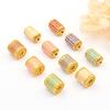 Antiguo oro gota esmalte al óleo cubo de Rubik cuentas de barril tubo largo accesorios cuentas de tubo nueve sutras cuentas de barril pulsera cuentas espaciadoras con cuentas