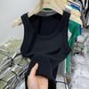 Camisola lencería mujer verano estilo coreano hilo ajustado base anti-exposición todo-partido cubrepecho puro Top