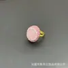 Novo Anel Redondo com Pedra Bruta Natural Incrustada, Anel Personalizado de Luxo Leve Nicho Pedra de Tigre Incrustado à Mão Fábrica Atacado