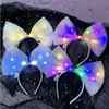 Diadema de Lazo Luminoso Oversize Estilo Francés para Mujer Tejido de Celebridad de Internet Personalizado Malla Exagerada Diadema Flash para Retrato Fotográfico
