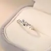 Anel de Casal Borboleta Batimento Cardíaco Prata de Lei S925 Estilo Coreano Anel de Par Versátil Leve Luxo Moda Anel de Zircônia Atacado