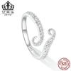 Anel de bigode de polvo de prata esterlina original Evelor s925 banhado a platina, pulseira de anel simples de vida marinha