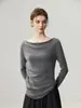 Suéter de Cachemira para Bebé Pequeño Otoño/Invierno Nuevo Estilo de Un Hombro Diseño Irregular Suéter de Punto a la Moda Capa Base