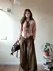 Cardigã curto de tricô inspirado em Chanel para mulheres, outono e inverno, espessado, de alta qualidade, rosa, casaco suéter macio e delicado