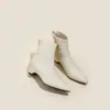 Botines de Cuña Punta Fina para Mujer Otoño 2026 con Cremallera Trasera, Piel Suave, Textura Arrugada, Elegantes Botas de Moda para el Trabajo para Mujer