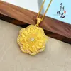Tienda de Oro Mismo Estilo Oro Arena Antigua Brújula de Flor de Loto Giratoria de los Ocho Budas Guardianes Colgante de Brújula de Flor de Loto Nuevo Estilo Chino
