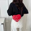 Bolso de Mano Corazón Estilo Japonés Moda Perla Acolchado Mini Bolso de Hombro Cadena Trendy Crossbody Bolso Pequeño