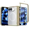 Aplicable para funda de teléfono Apple Duo con película de adsorción magnética integrada, carcasa simple transparente esmerilada a prueba de caídas para iPhone Duo