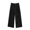 Pantalones Rectos de Lana de Tiro Alto Moda Nueva Otoño e Invierno 2025 Versátiles Holgados Adelgazantes Casuales Caída Pantalones de Pierna Ancha Pantalones Largos