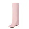 Novo Estilo Botas Flare Minimalistas Francesas 2026 Outono/Inverno Botas de Cano Alto Exportação Tamanhos Amazon 35-44