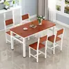 Combinación de Mesa y Sillas de Comedor, Mesa de Comedor para el Hogar, Mesa de Comedor para Apartamento Pequeño, Mesa de Comedor Pequeña, Mesa y Sillas de Comedor para Restaurante, Mesa de Comedor Rápida de Acero y Madera