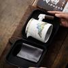 Juego de té de viaje de porcelana blanca al por mayor Taza de invitado rápida una tetera de cuatro tazas moda nacional portátil al aire libre cerámica de alta calidad mango de madera