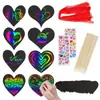 Pintura Risca-Tudo Coração Dia dos Namorados Pronto de Fábrica Pintura Risca-Tudo Especialmente Moldada DIY Papel Risca-Tudo Colorido para Crianças Risca-Tudo Atacado