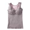 Ropa interior térmica extra grande para mujer, chaleco cálido, top con terciopelo extra, adelgazante, encaje, chaleco básico