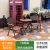 Mesa plegable con respaldo y silla combinada, portátil, para uso doméstico, exterior, balcón, mesa de centro pequeña y sencilla, mesa de comedor cuadrada