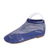 Verano 2024 Nuevas Sandalias de Punta Redonda Talla Grande Botines Huecos de Pedrería Verano Sexy Sandalias Planas Transfronterizas
