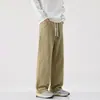 Ropa Popular para Hombre / Novedad Primavera y Otoño 2026 Pantalones Casuales de Algodón Puro de Alta Calidad para Hombre, Pierna Recta Holgada, Color Sólido, Versátiles, Pantalones Largos