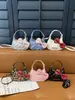 Nueva Versión Coreana de Gatito con Lazo Mini para Niñas Niños Estilo Familiar Diagonal Bajo el Brazo de Mano Accesorios Bolso Pequeño para Mujeres