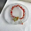 Pulseira de Estudante Versátil da Moda Contas Coloridas Pop Pingente de Cadeado Pequeno Pulseira de Contas Joias Fofas para Estudantes