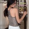Camisola de Tirantes Cruzados Cálida Reflectante con Almohadillas en el Pecho Estilo Coreano Deseo Puro Chica Caliente Ropa Exterior Más Vendida con Espalda Hermosa