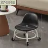 Taburete Giratorio con Respaldo para Uso Doméstico, Adecuado para Apartamentos Pequeños, Silla Móvil para Sala de Estar, Silla Amigable para Niños para Aprender a Caminar, Silla Giratoria