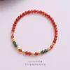 Coleção de Pulseiras Vermelhas do Sul 4mm Ágata Natural Nova Chinoiserie Pulseira Empilhada Feminina de Luxo Círculo Duplo Presente para Mãe