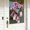 Pegatinas Electrostáticas de Vidrio con Faroles Florales para Hogar, Dormitorio y Sala de Estar, Pegatinas de Vidrio para Ventana Estilo Pastoral, Calcomanías para Ventana, Pegatinas Electrostáticas