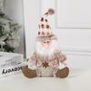 Ins Boneco de Neve de Natal Fofo Boneca Postura Sentada Cachecol Abafadores de Tricô Boneca Alce Enfeites de Layout de Mesa de Janela