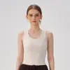 Nuevo y elegante top sin mangas ajustado para mujer, prenda interior sin costuras, hermoso diseño en la espalda, ceñido, versátil para fitness y yoga