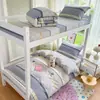 Juego de Tres Piezas de Cama para Dormitorio Estudiantil de Algodón Puro, Funda de Edredón de Algodón para Estudiante Universitario, Juego Completo de Colchón, Sábana Plana y Sábana Ajustable Seis Piezas