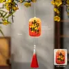 Festival de Medio Otoño 2026 Linternas Rojas Pequeñas Decorativas Linternas de Flores Estilo Nuevo Adornos Colgantes Impermeables para Exteriores Plantas Verdes Árboles Plantas en Maceta Adornos Colgantes Luminosos