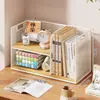 Divisor de prateleira de mesa, suporte para livros, estante de armazenamento de material de estudo para estudantes, organizador de arquivos para mesa de escritório