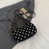 Bolsa de Mão Shuai Mi Home com Bolinhas 2026 Nova Moda Bolsinha de Ombro para Mulheres Exquisite Bolsinha Transversal de Ombro Único Bolsa Cilindro