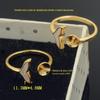 Anel Ajustável Casca de Concha Cauda de Peixe Banhado a Ouro Real Anel Anel Anel Feminino DIY Disco de Contas com Meio Furo Capa Joia