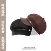 Nuevo gorro octogonal estilo coreano para otoño e invierno para mujer, estilo británico vintage, adelgazante, gorra de vendedor de periódicos casual y versátil, sombrero de artista pico de pato