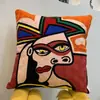 Funda de Almohada Impresionista Artística Cojín Lumbar con Estampado Abstracto de Picasso, Cojín Decorativo para Sofá Estilo Europeo