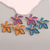 Europa y Estados Unidos nueva moda personalidad temperamento creativo transfronterizo pendientes de flor de aceite pendientes exagerados de punto de onda de aleación para mujeres