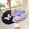 Alfombra de Piso Mariposa de Baño de Gama Alta, Felpudo de Baño, Absorbente de Agua, Antideslizante, Alfombra Doméstica Absorbente de Agua, Resistente a la Suciedad, Resistente al Desgaste