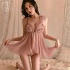 Mu amor plus size pijamas sexy perspectiva de malha sexy roupa interior renda-livre estilingue camisola sem anel de aço roupas sensuais