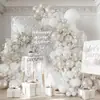 Set de Globos para Fiesta de 87 Piezas, Globos de Látex Blancos y Transparentes, Adecuado para Año Nuevo, Cumpleaños, Bodas