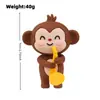 Novos Animais Pequenos Musicais de Borracha Macia Desenho Animado Elefante Macaco Girafa Hipopótamo Enfeites de Bolo Decorações de Aniversário