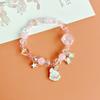 Nova Pulseira de Menina Coelho Fresca e Fofa, Pulseira de Cristal Popular para Menina, Pulseira Melhor Amiga de Menina