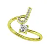Anillo de Letra AZ26 Nuevo Transfronterizo de AliExpress Oro para Mujer Anillo de Circonita Creativo Dedo Ajustable