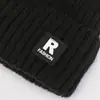 Gorro de punto liso para otoño e invierno para hombres y mujeres, gorro de lana grueso y cálido, gorro versátil con borde enrollado, gorro de punto para exteriores