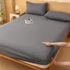 Cubierta de cama de tela de algodón puro transfronteriza de tela gruesa vieja de color sólido de una sola capa cubierta de colchón cubierta de cama semicubierta de tela gruesa vieja tapete fresco cubierta de cama