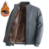 Abrigo de Papá Abrigo de Invierno Forrado de Polar Engrosado Nuevo 2024 Cálido Chaqueta para Adultos Mayores Chaqueta de Hombre Cuello de Invierno Top