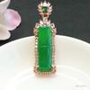 Colgante de Calcedonia Verde Natural Guan Yu Collar de Ágata Nudo de Bambú Joyería Fábrica Venta al por Mayor Dropshipping S2102803