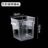 Cubo de Almacenamiento Cuadrado para PC, Cubo de Almacenamiento Redondo Transparente, Cubo de Almacenamiento para Granos, Cubo de Almacenamiento de Plástico de Grado Alimenticio con Tapa, Resistente a la Humedad